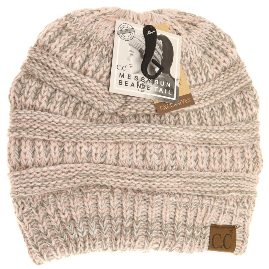 Multi Tone Slouchy CC Beanie Tail