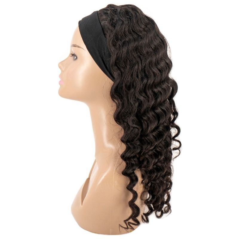 Peluca con diadema de ondas profundas