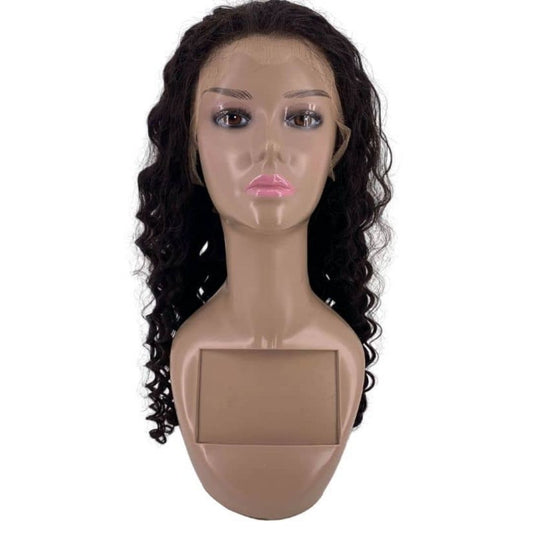 Peluca frontal de encaje de onda profunda HD