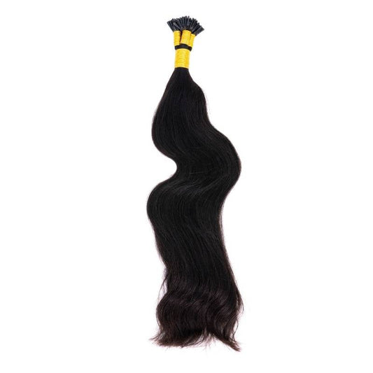 I-Tip negro natural ondulado indio
